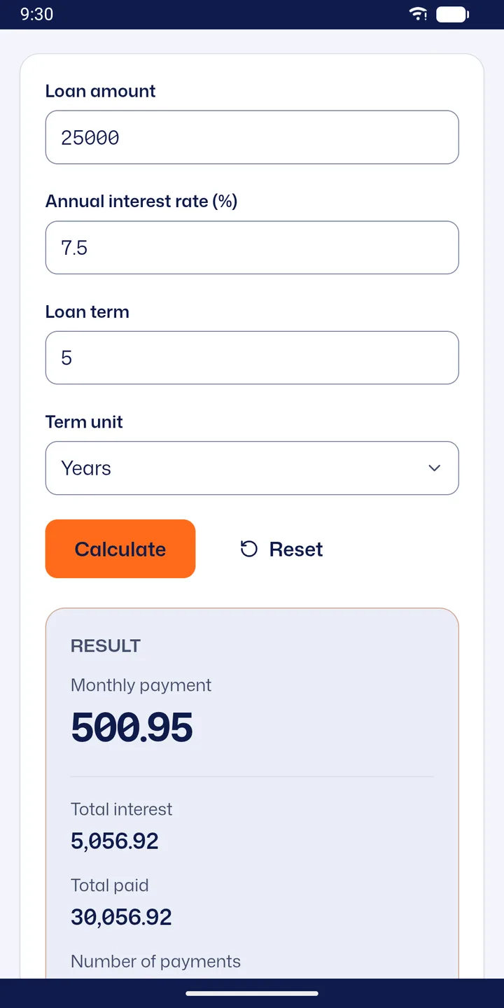 The loan calculator